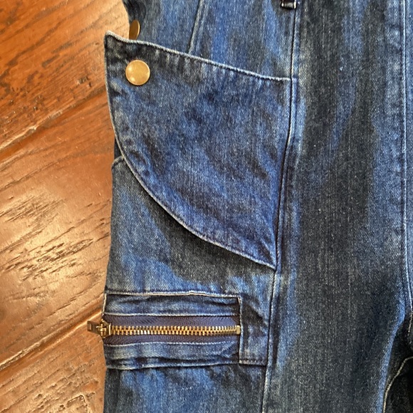 Girl’s Rainbow Connection Denim Jean Bib Overalls Size 12 USED - Picture 4 of 5